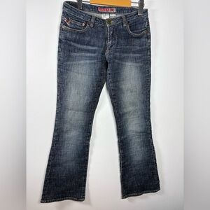 Vintage low rise Y2K Parasuco Women's Bootcut Jeans in Washed Blue